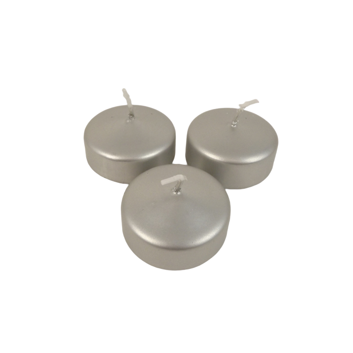 Floating Candle Small Silver x 8pcs