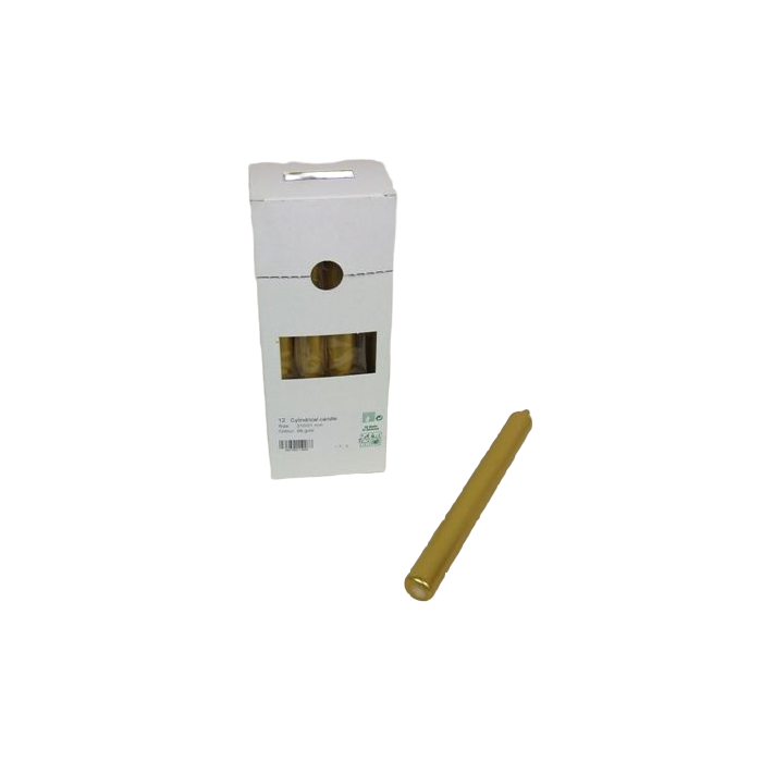 Cylindrical Candles 210/21mm Gold x 12pcs