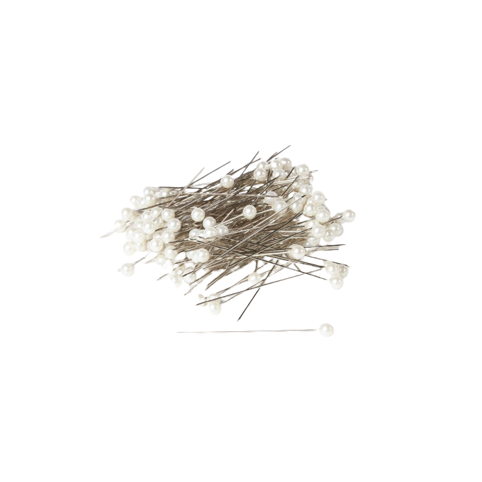 Round Headed Pearl Pins- White 65mm Height