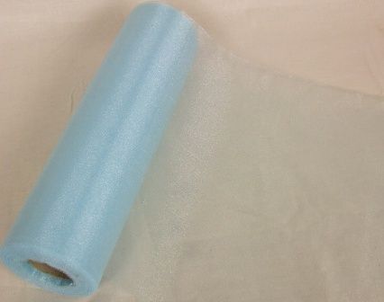 Organza Snow Sheer/Roll Blue 29cm x 25mts