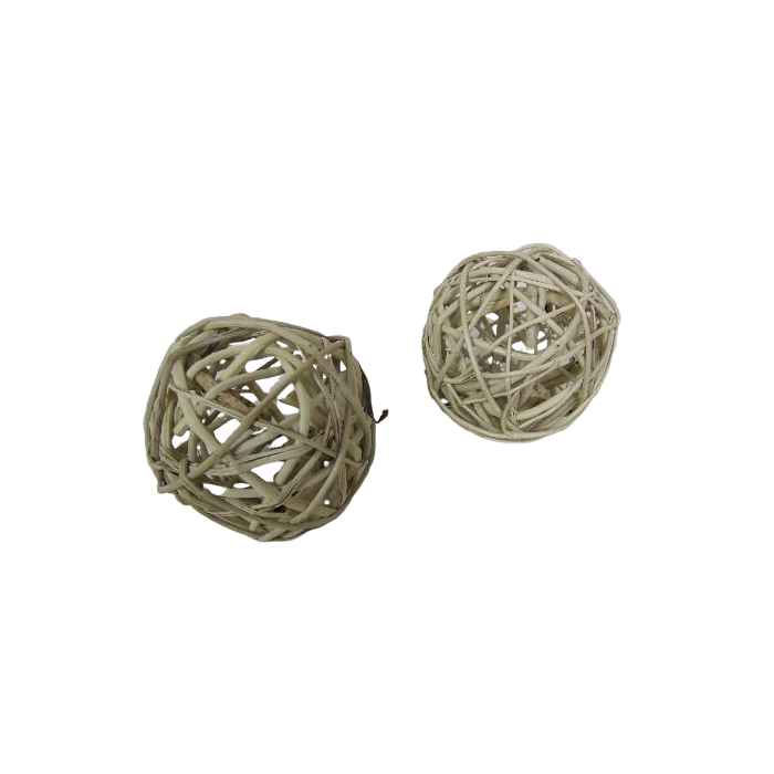 Wicker Ball Natural Peeled 8cm x 6