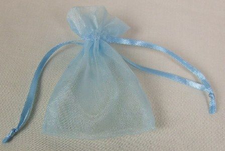 Small Organza Pouch Blue 10 x 7.5cm x 10 Pcs