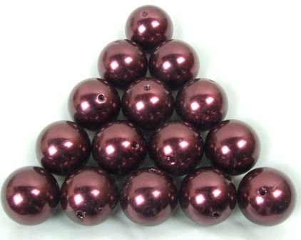 Large Pearl App 25mm In Acetate Box x 27pcs Burgundy