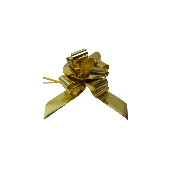 50mm Gold Pullbow Metallic Pk 20s