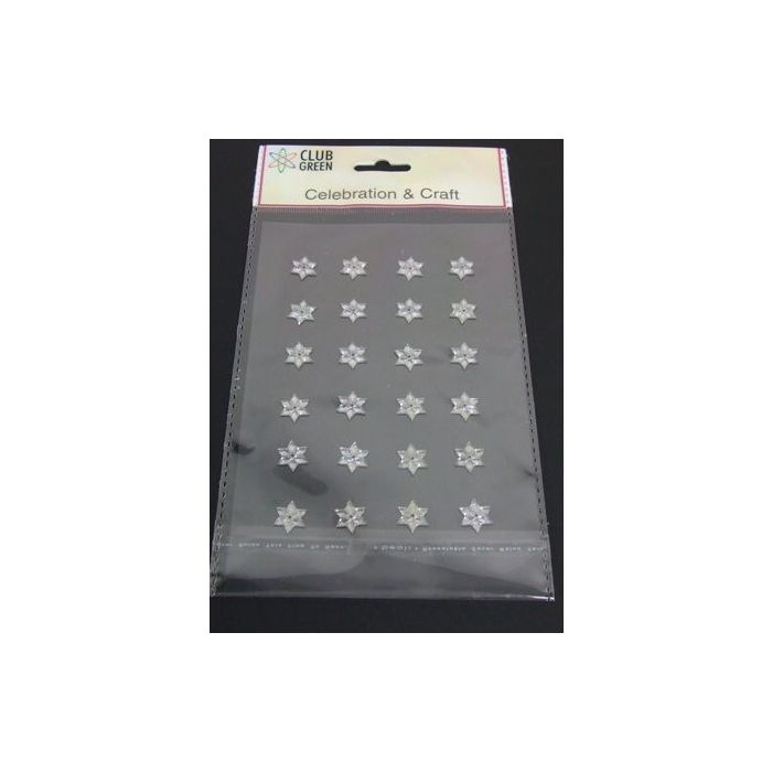 Self Adhesive Crystal Star Clear x 24