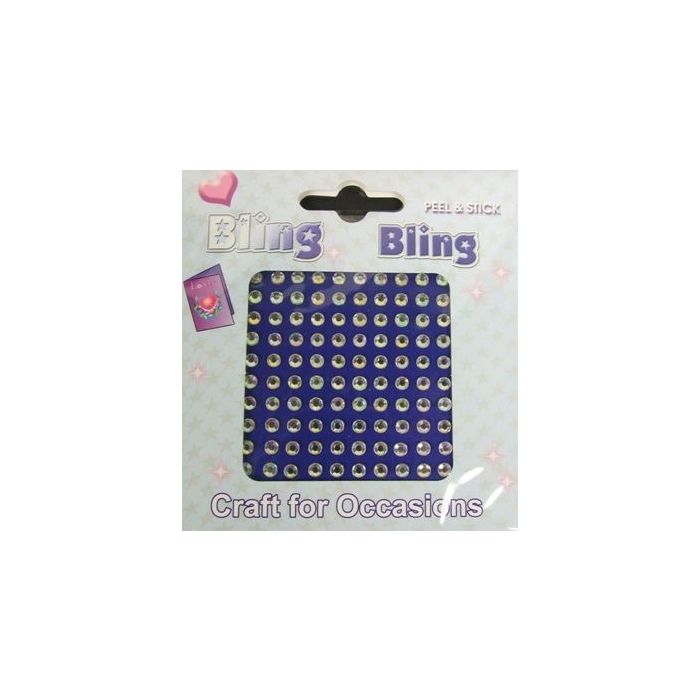 4mm Bling Bling Stick On Diamantes Iridescent/Clear x 100