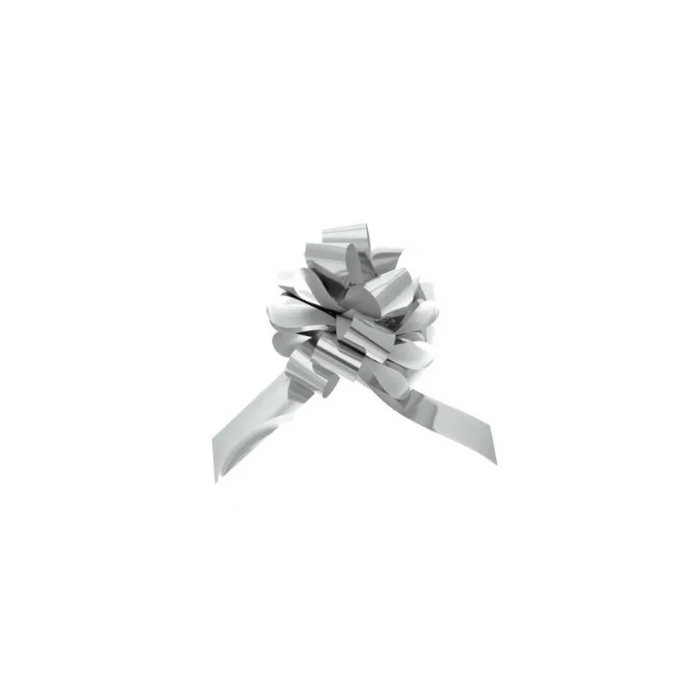 31mm Metallic Silver Pull Bows x 30pcs