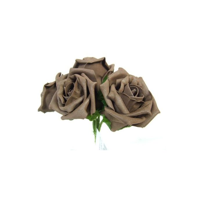 Foam Colourfast Cottage Rose x 6 Brown