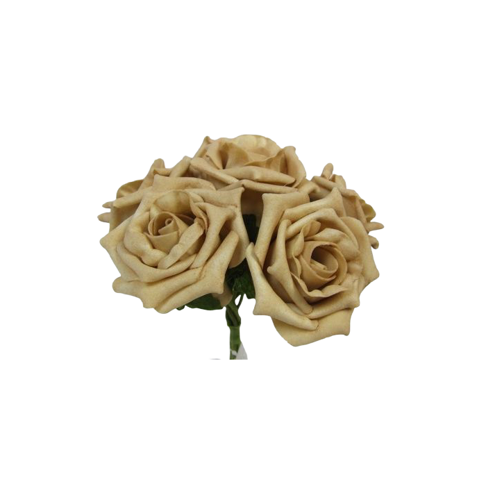 Foam Colourfast Cottage Rose x 6 Gold