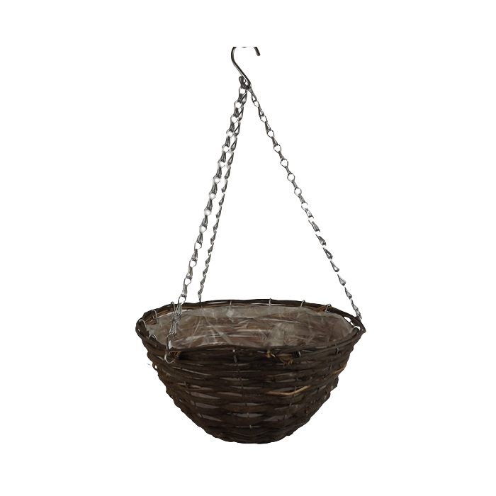12" Black Willow Round Hanging Basket