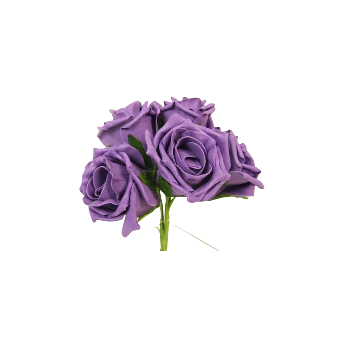 Foam Colourfast Cottage Rose x 6 Purple