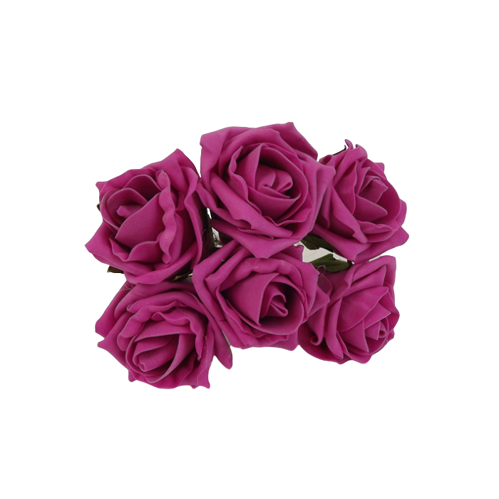 Foam Colourfast Cottage Rose x 6 Dark Pink
