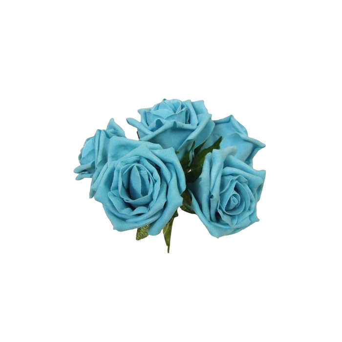 Foam Colourfast Cottage Rose x 6 Turquoise