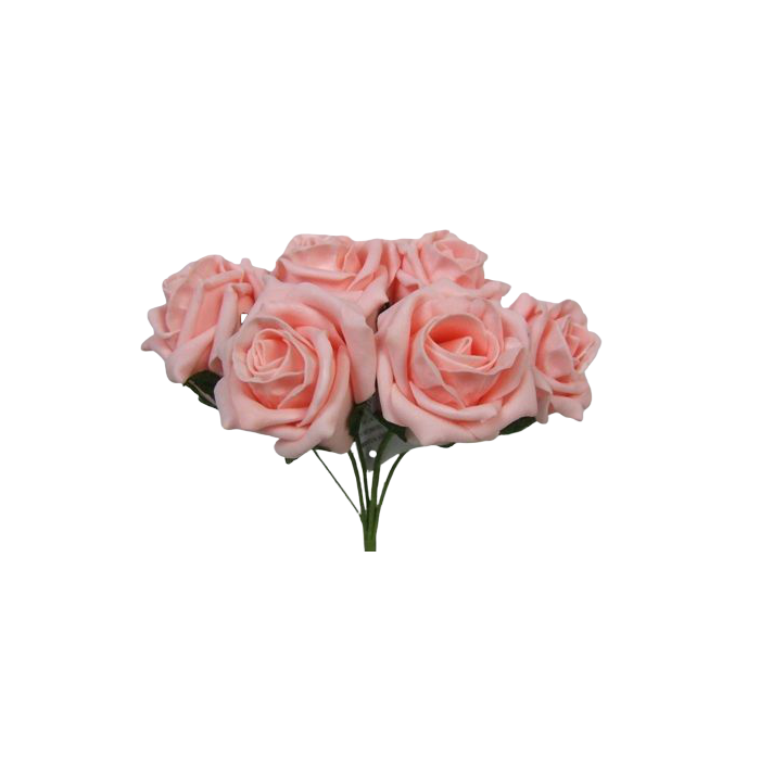 Foam Colourfast Cottage Rose x 6 Peach