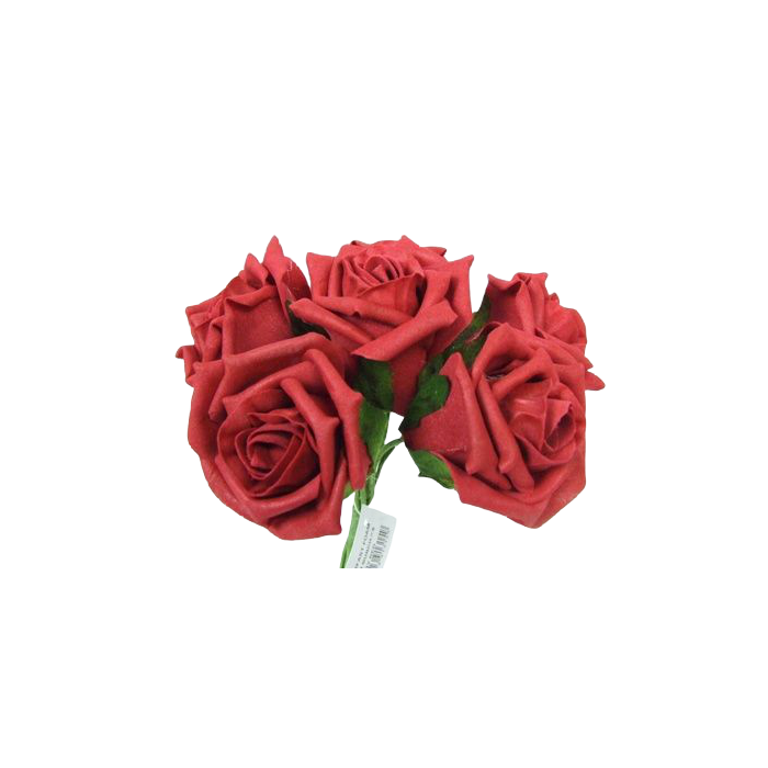 Foam Colourfast Cottage Rose x 6 Ruby Red