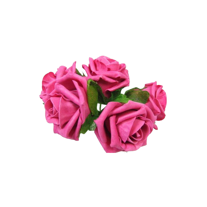 Foam Colourfast Cottage Rose x 6 Hot Pink