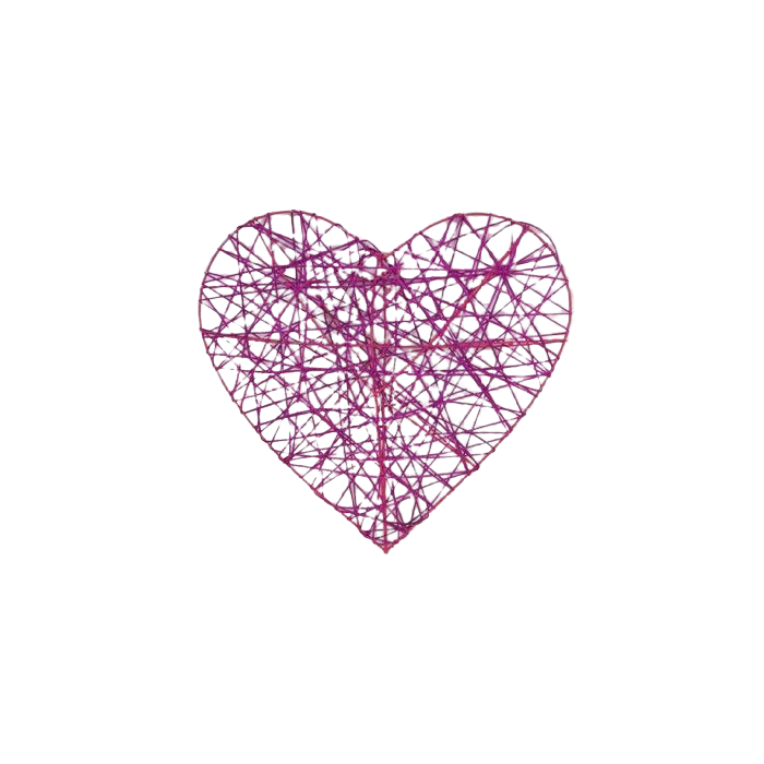 Heart Rattan 30cm Fuchsia