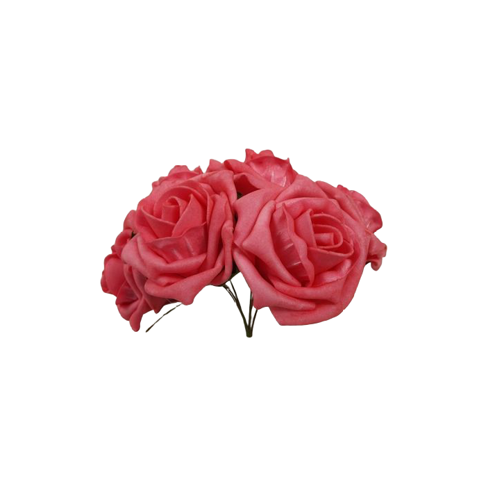 Foam Cottage Rose x 6 Coral - NOT COLOURFAST