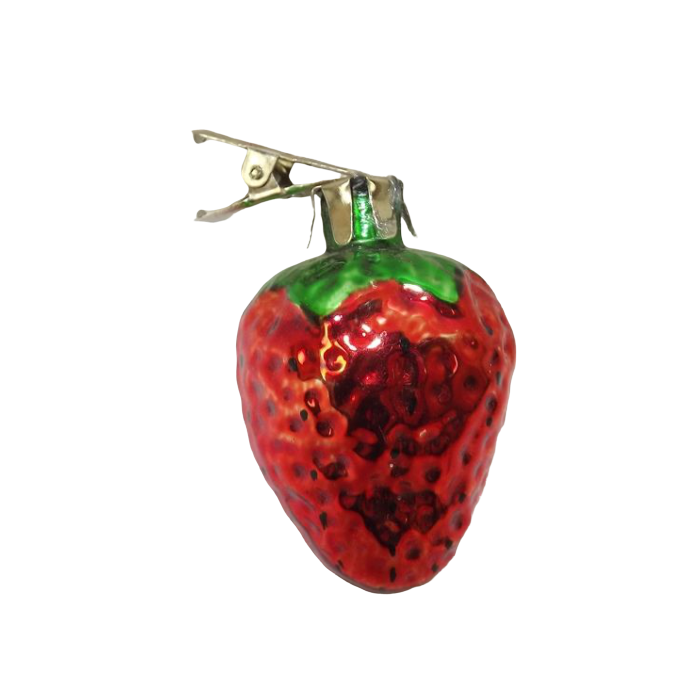 5cm Glass Strawberry Clip-Red