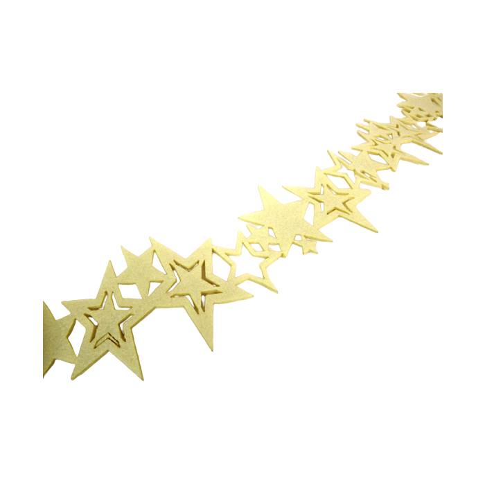 200 x 11cm Felt Star Garland Cream