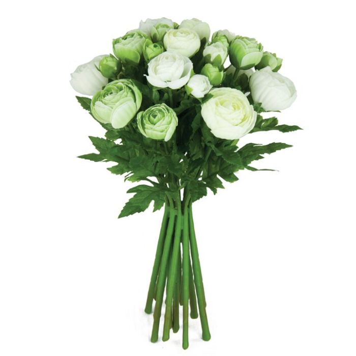 Ranunculus Bouquet 34cm Cream/Green