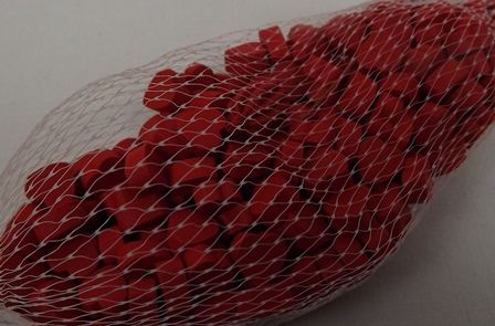 Wooden Hearts 1cm x 200pcs Red
