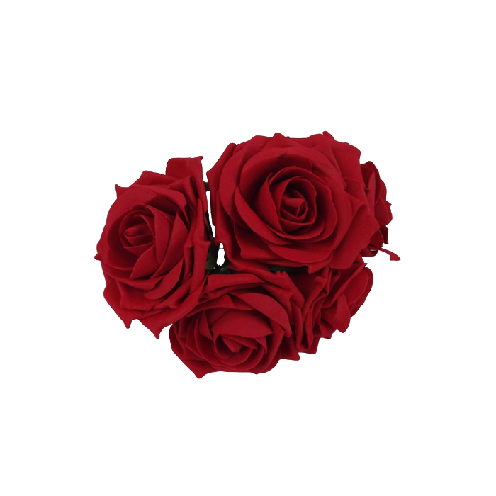 Large Colourfast Foam Rose App 8cm x 5 Heads Red