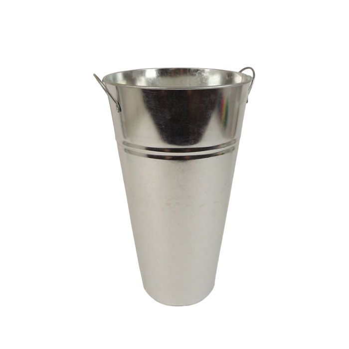 36 x 21cm Galvanised Vase W/Ears