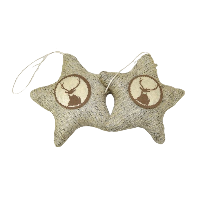 pb. 2 fabric stars beige 9 cm
