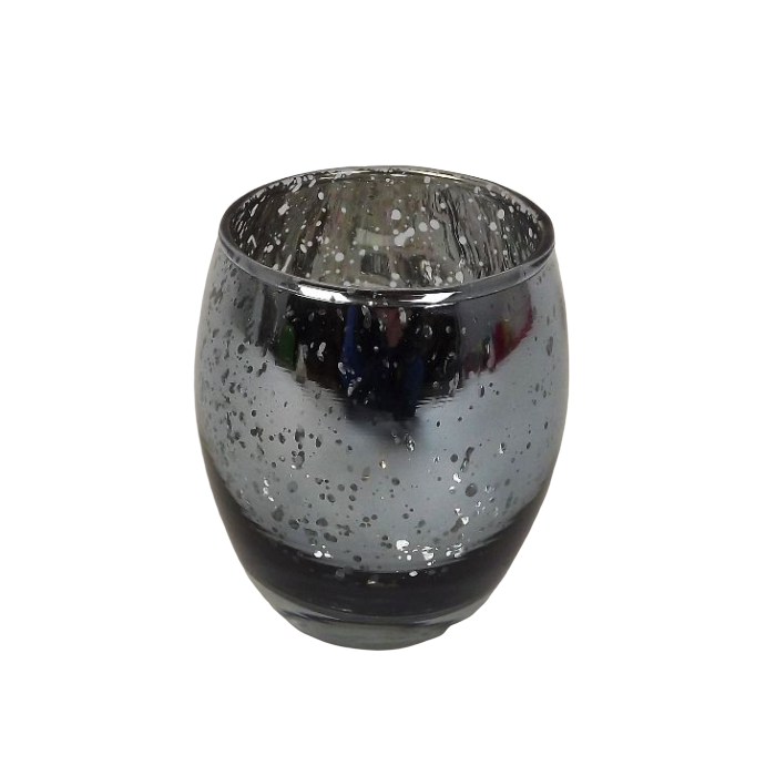 Glass LG.Silver Candle Holder 75 xx 90mm