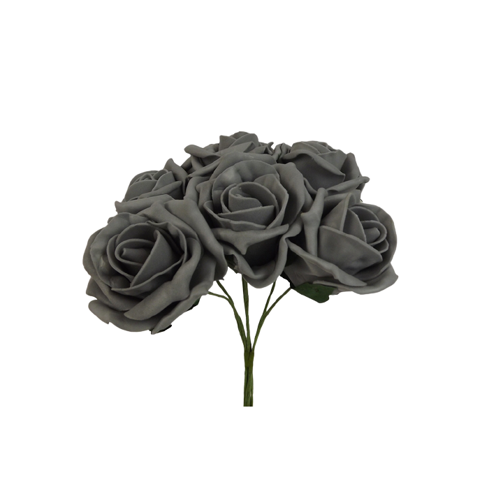 Foam Colourfast Cottage Rose x 6 Grey