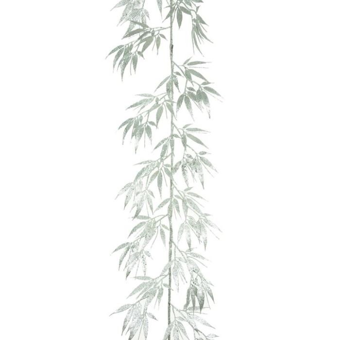Slender Leaf Garland 180cm Silver