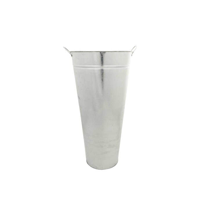 55 x 27cm Galvanised Vase W/Ears