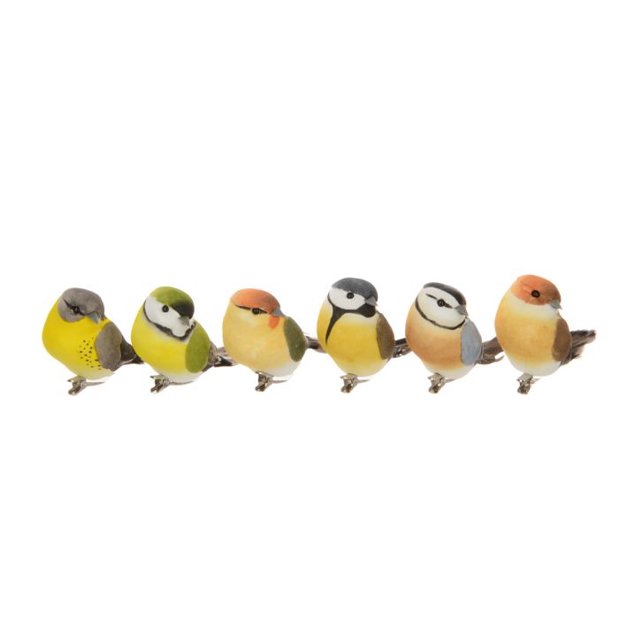 Garden Bird W/Clip 9cm Assorted x 6pcs