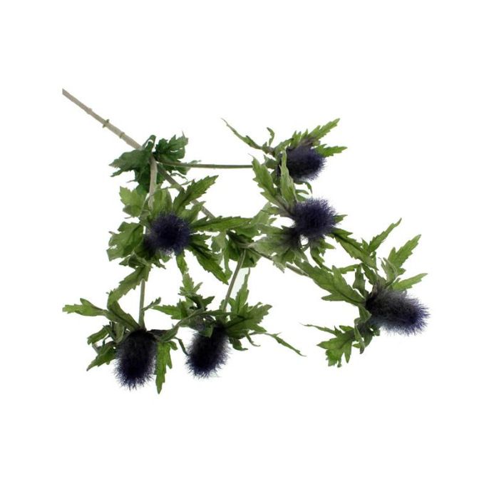 84cm Flocked Eryngium Spray Lilac