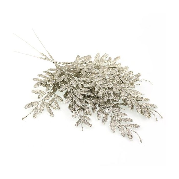 40cm Berberis Spray Glittered Champagne