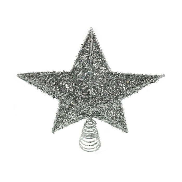30Cm Star Tree Topper Silver
