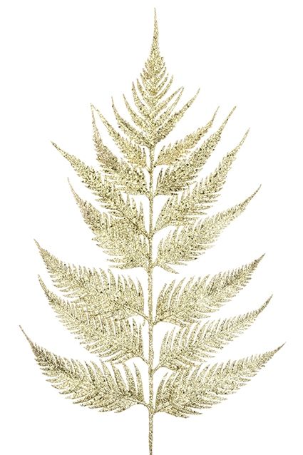 Sparkle Leather Fern Leaf 55cm Gold