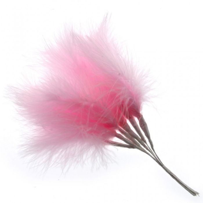 Fluffy Feathers - Pale Pink (24cm Long  6pcs per pk)