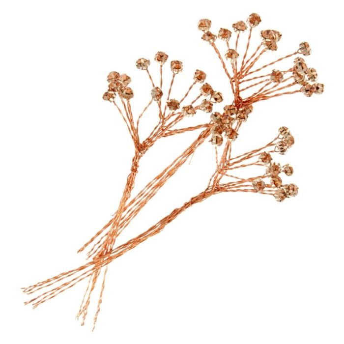 4mm Diamante Branch - Rose Gold (3bunches x 6 stems per bag)