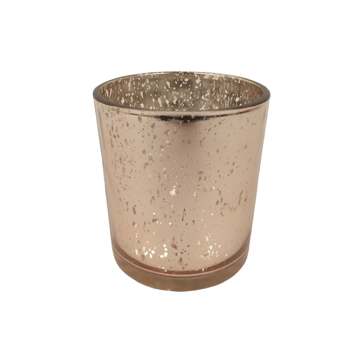 Glass Medium Rose Quartz Candle Holder 7 x 9cm