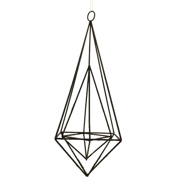 25cm Hanging Wire Diamond Black