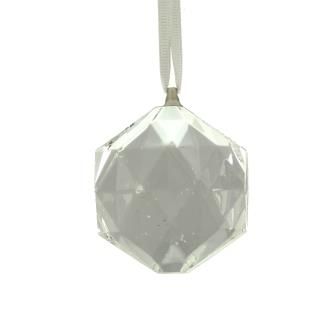 6cm Hanging Crystal Hexagon Clear