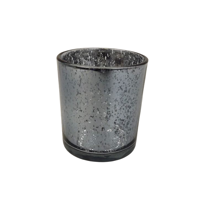 Glass Medium Silver Candle Holder 7 x 9cm