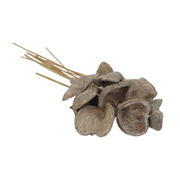 Badam On Stem Stone Washed White x 10pcs