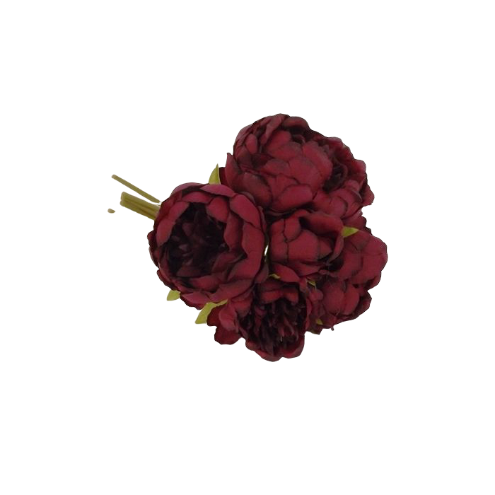 28cm Bordeaux Peony Posy