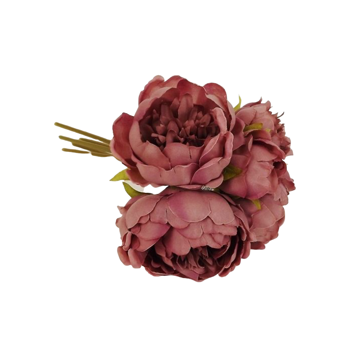 28cm Puce Peony Posy