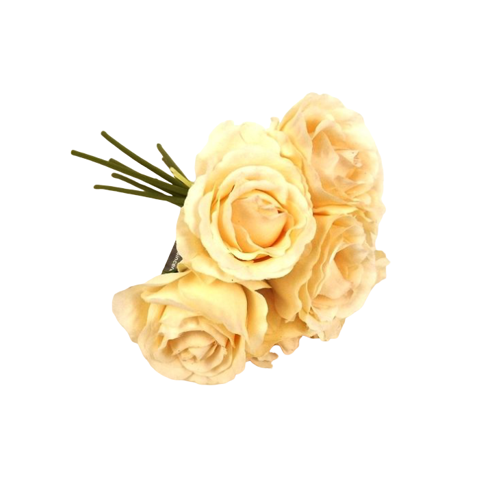 26cm Peach Open Rose Bouquet