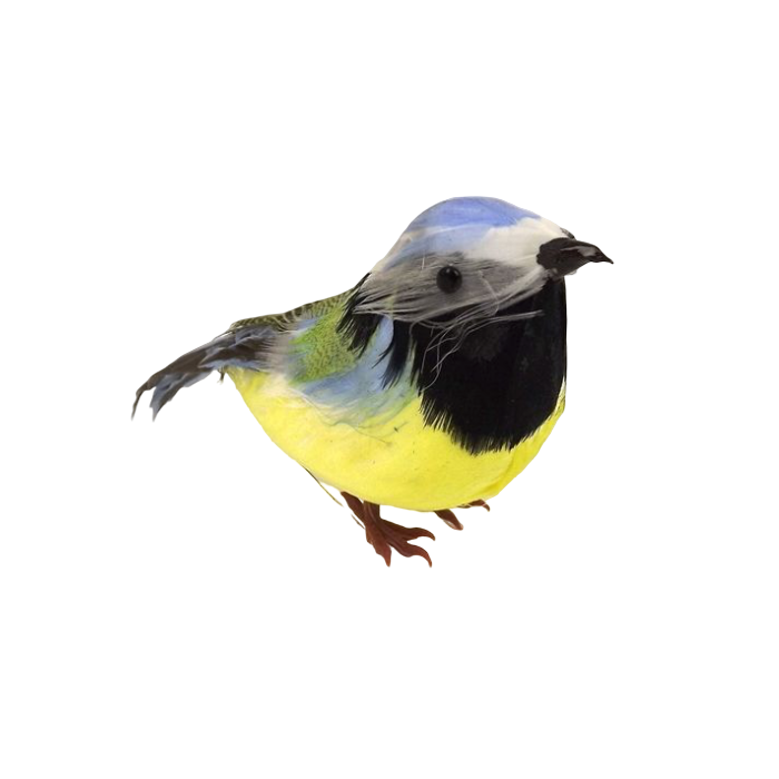 Feathered Blue Tit Natural (13cm) x 6pcs