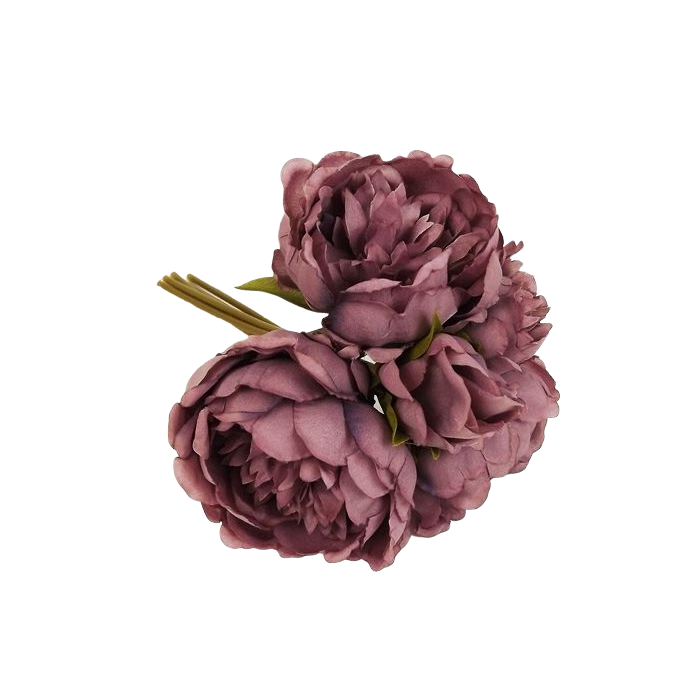 28cm Mauve Peony Posy x 5 Heads